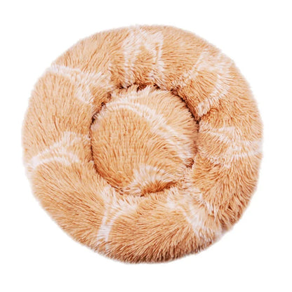 Pawinos™ Plush Round Dog Bed – Calming Washable Bed for Small, Medium & Large Dogs