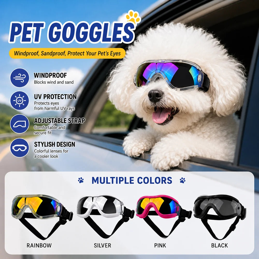 Pawinos™ UV Protection Dog Goggles – Sunglasses for Small & Medium Dogs