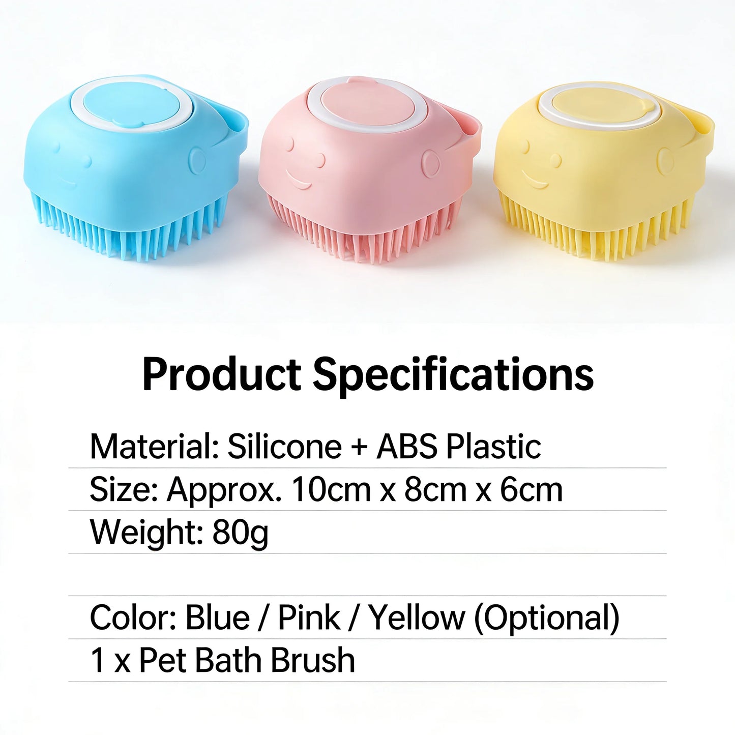 Pawinos™ 2-in-1 Pet Bath & Grooming Brush – Silicone Shampoo Massage Brush for Dogs & Cats