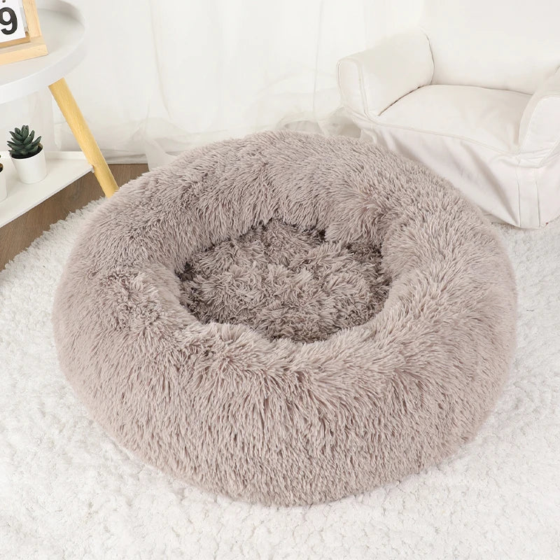 Pawinos™ Calming Donut Dog Bed – Plush Washable Bed for Small, Medium & Large Dogs