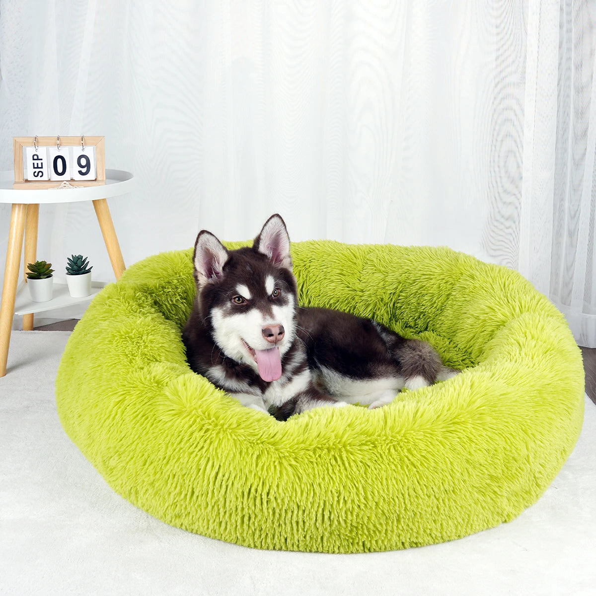 Pawinos™ Calming Donut Dog Bed – Plush Washable Bed for Small, Medium & Large Dogs
