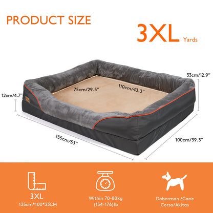 Pawinos™ Orthopedic Dog Bed – Memory Foam Pet Bed with Removable Washable Cover