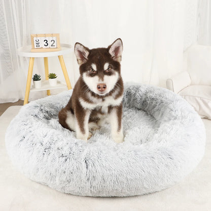 Pawinos™ Calming Donut Dog Bed – Plush Washable Bed for Small, Medium & Large Dogs