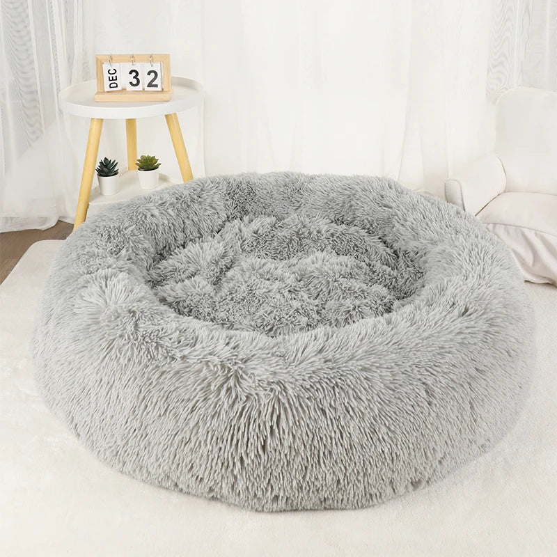 Pawinos™ Calming Donut Dog Bed – Plush Washable Bed for Small, Medium & Large Dogs