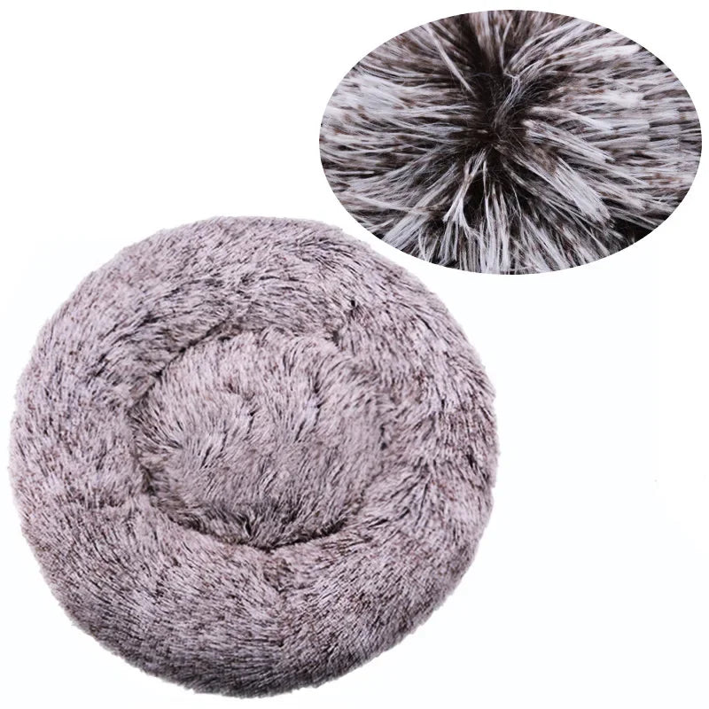 Pawinos™ Plush Round Dog Bed – Calming Washable Bed for Small, Medium & Large Dogs
