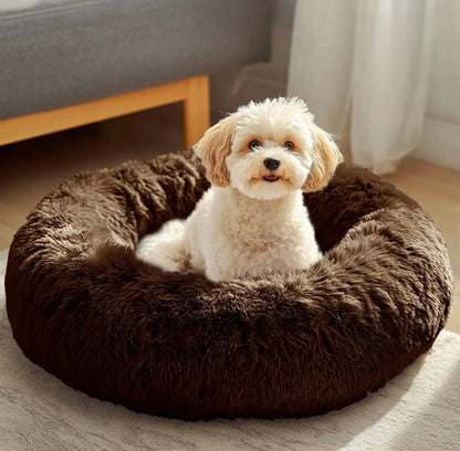 Pawinos™ Calming Donut Dog Bed – Washable Anti-Anxiety Bed for Small & Medium Dogs