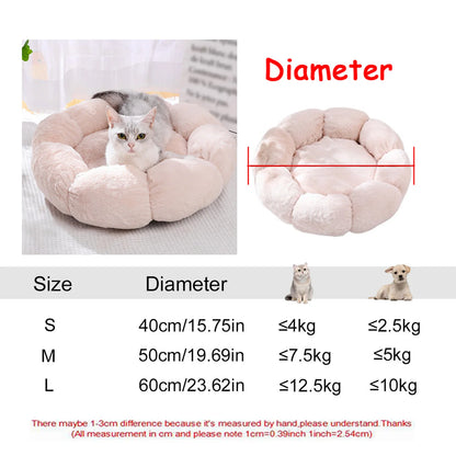 Pawinos™ Plush Round Dog Bed – Calming Washable Bed for Small, Medium & Large Dogs