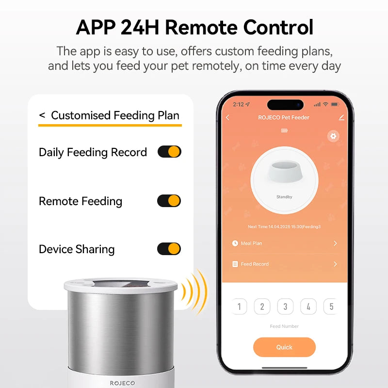Pawinos™ Smart Automatic Pet Feeder – WiFi App-Controlled 4.5L Food Dispenser for Cats & Dogs
