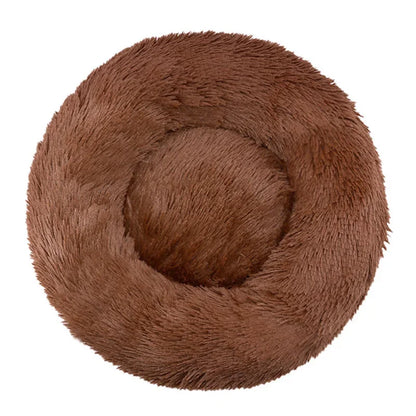 Pawinos™ Plush Round Dog Bed – Calming Washable Bed for Small, Medium & Large Dogs
