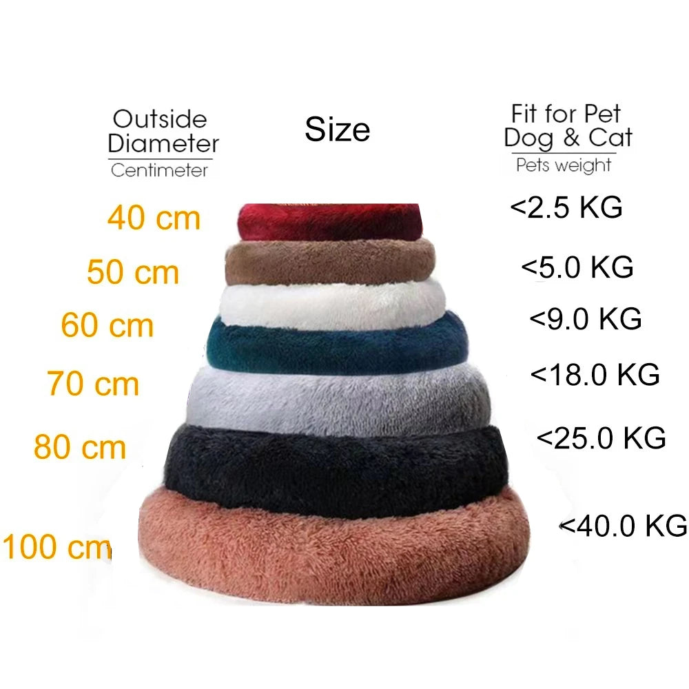 Pawinos™ Calming Donut Dog Bed – Plush Washable Bed for Small, Medium & Large Dogs