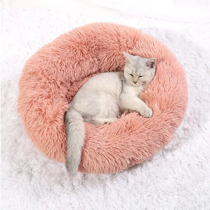 Pawinos™ Plush Round Dog Bed – Calming Washable Bed for Small, Medium & Large Dogs