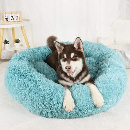 Pawinos™ Calming Donut Dog Bed – Plush Washable Bed for Small, Medium & Large Dogs