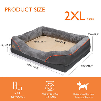 Pawinos™ Orthopedic Dog Bed – Memory Foam Pet Bed with Removable Washable Cover
