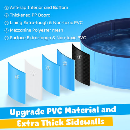Pawinos™ Foldable Dog Pool – Portable Pet Swimming Pool & Bath Tub for Dogs & Cats
