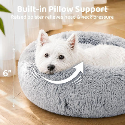 Pawinos™ Calming Donut Dog Bed – Washable Anti-Anxiety Bed for Small & Medium Dogs