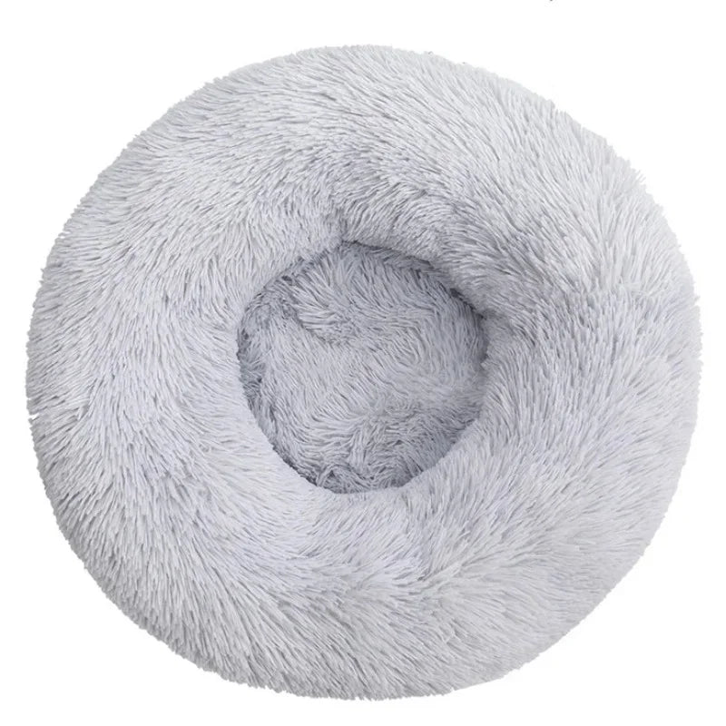 Pawinos™ Plush Round Dog Bed – Calming Washable Bed for Small, Medium & Large Dogs