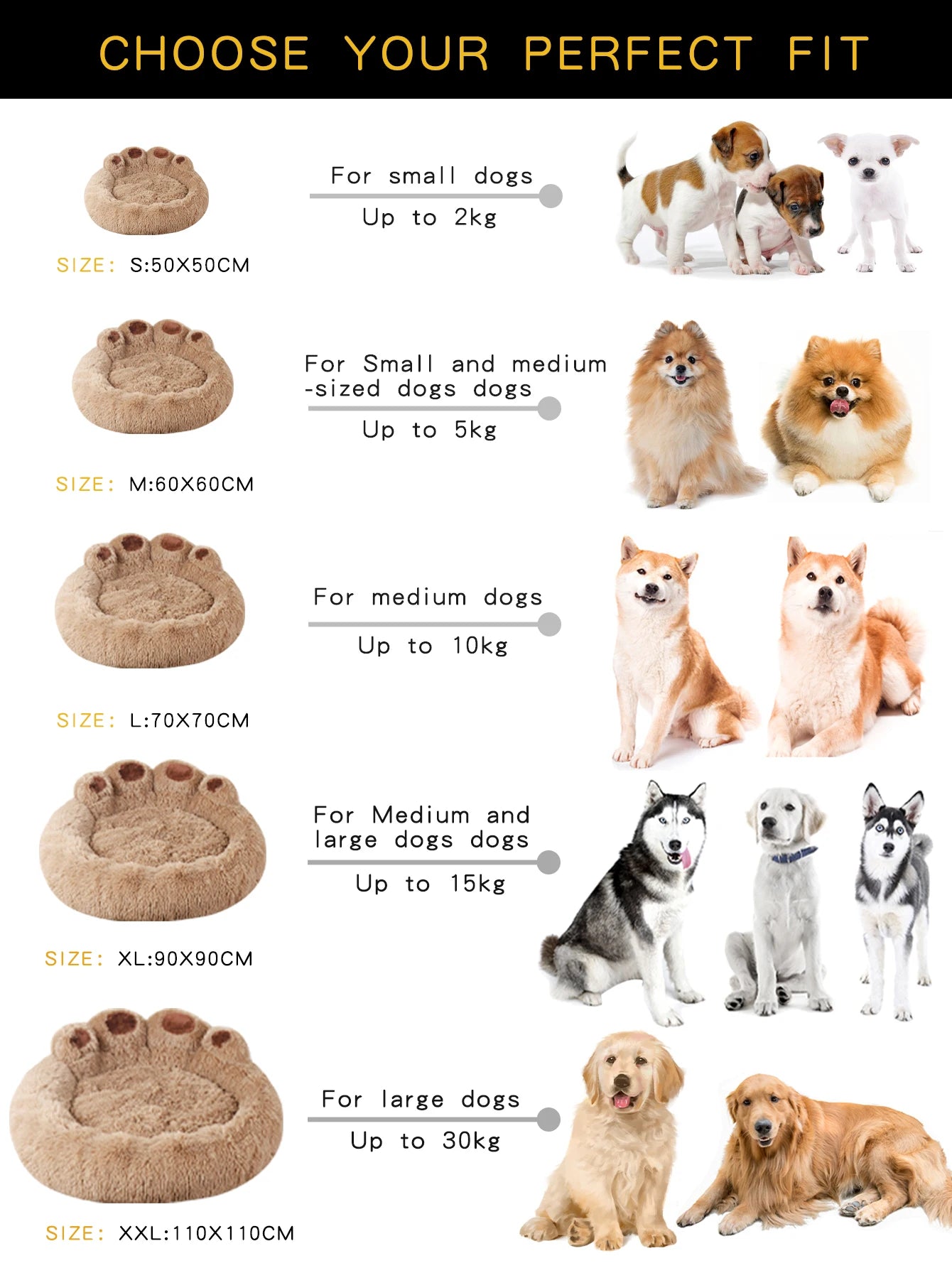 awinos™ Fluffy Plush Dog Bed – Cozy Washable Bed for Small, Medium & Large Dogs