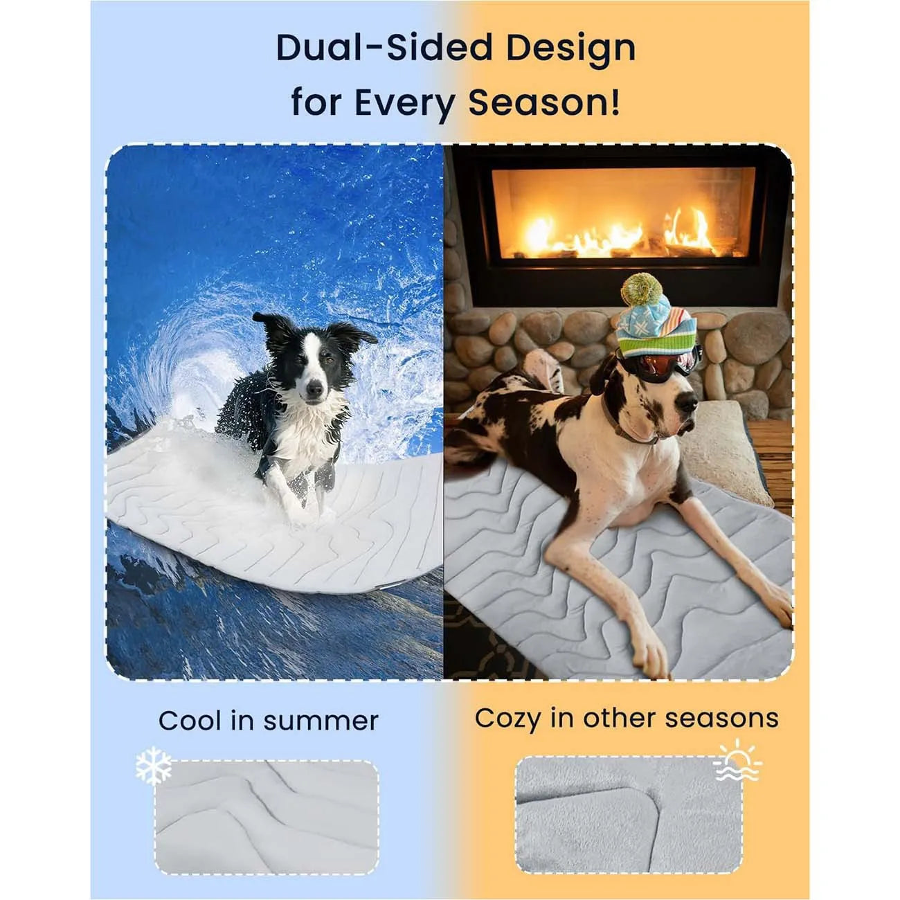 Pawinos™ Cooling Pet Mat for Dogs & Cats | Self-Cooling Summer Sleeping Pad