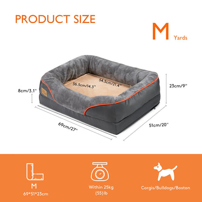 Pawinos™ Orthopedic Dog Bed – Memory Foam Pet Bed with Removable Washable Cover