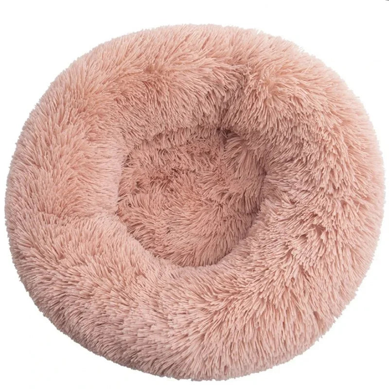 Pawinos™ Plush Round Dog Bed – Calming Washable Bed for Small, Medium & Large Dogs