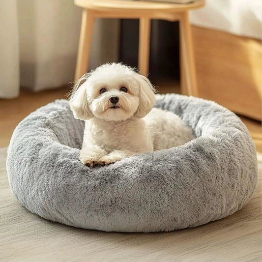 Pawinos™ Calming Donut Dog Bed – Washable Anti-Anxiety Bed for Small & Medium Dogs