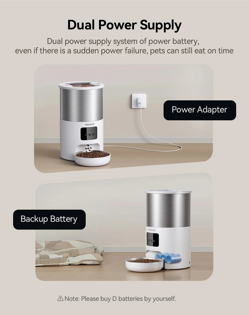 Pawinos™ Smart Automatic Pet Feeder – WiFi App-Controlled 4.5L Food Dispenser for Cats & Dogs