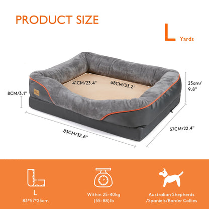 Pawinos™ Orthopedic Dog Bed – Memory Foam Pet Bed with Removable Washable Cover