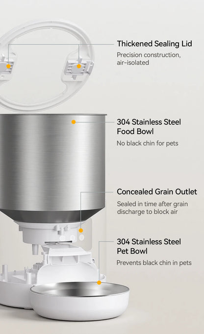 Pawinos™ Smart Automatic Pet Feeder – WiFi App-Controlled 4.5L Food Dispenser for Cats & Dogs