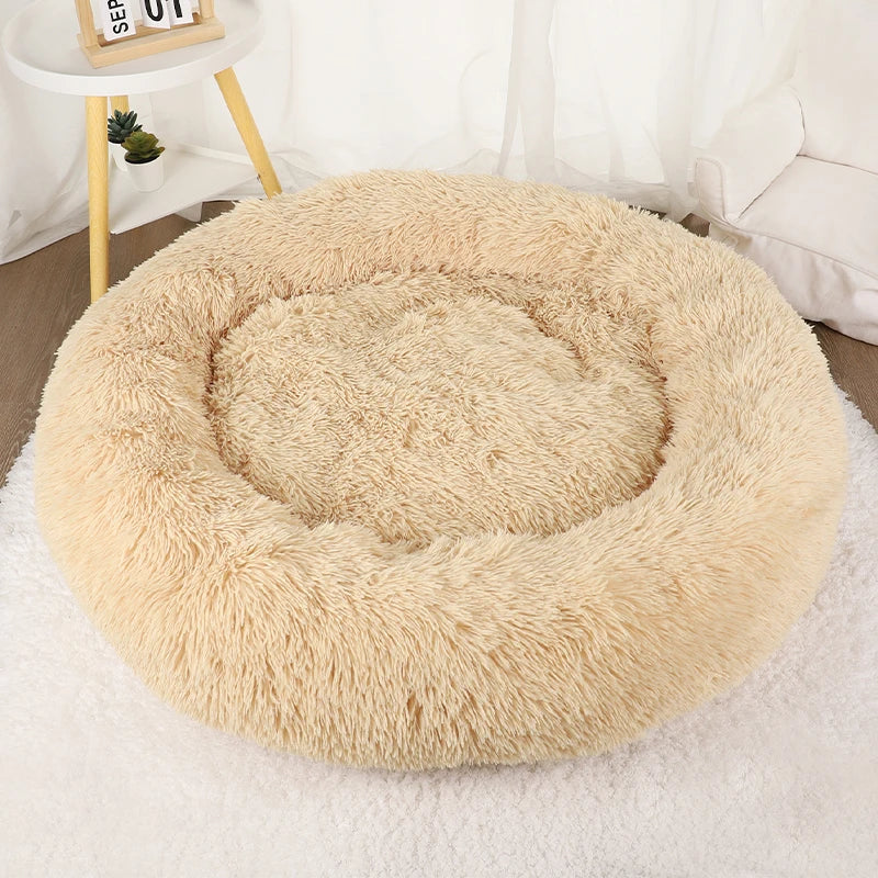 Pawinos™ Calming Donut Dog Bed – Plush Washable Bed for Small, Medium & Large Dogs