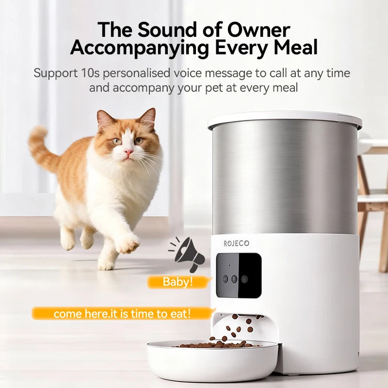 Pawinos™ Smart Automatic Pet Feeder – WiFi App-Controlled 4.5L Food Dispenser for Cats & Dogs
