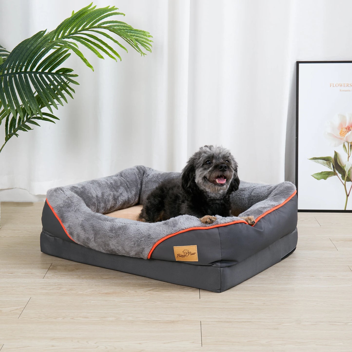 Pawinos™ Orthopedic Dog Bed – Memory Foam Pet Bed with Removable Washable Cover