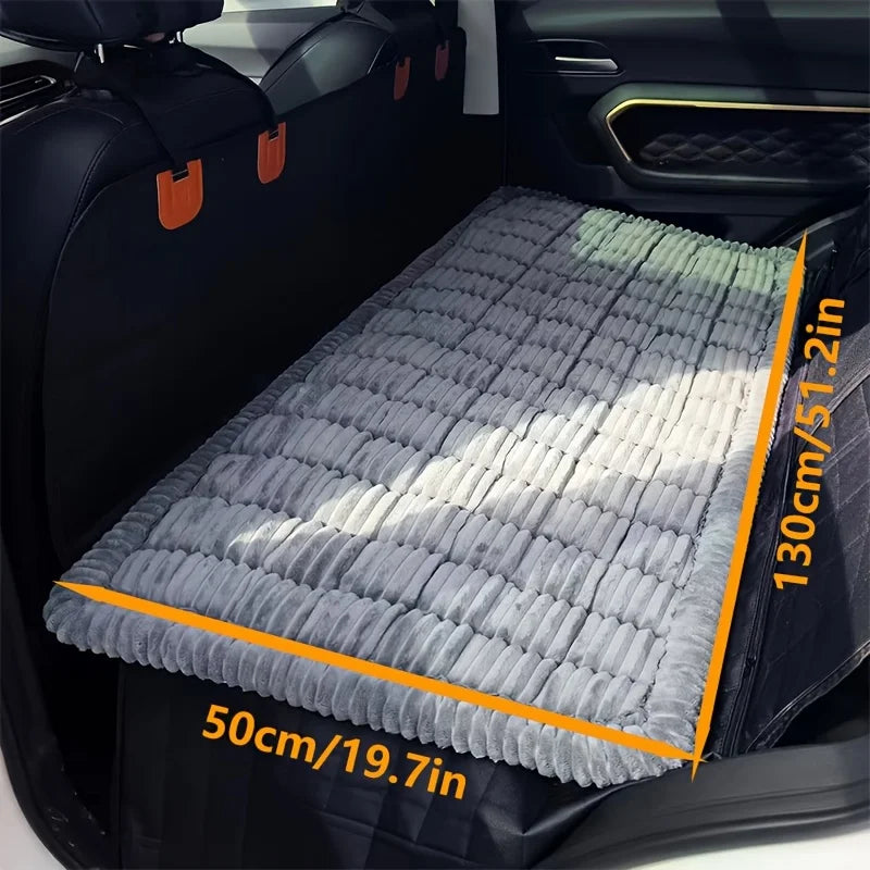 Pawinos™ Plush Dog Car Bed – Non-Slip Washable Travel Cushion for Dogs