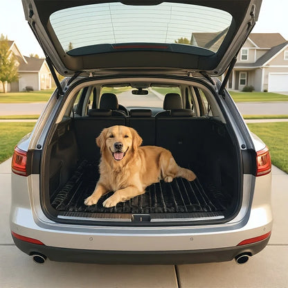 Pawinos™ Plush Dog Car Bed – Non-Slip Washable Travel Cushion for Dogs