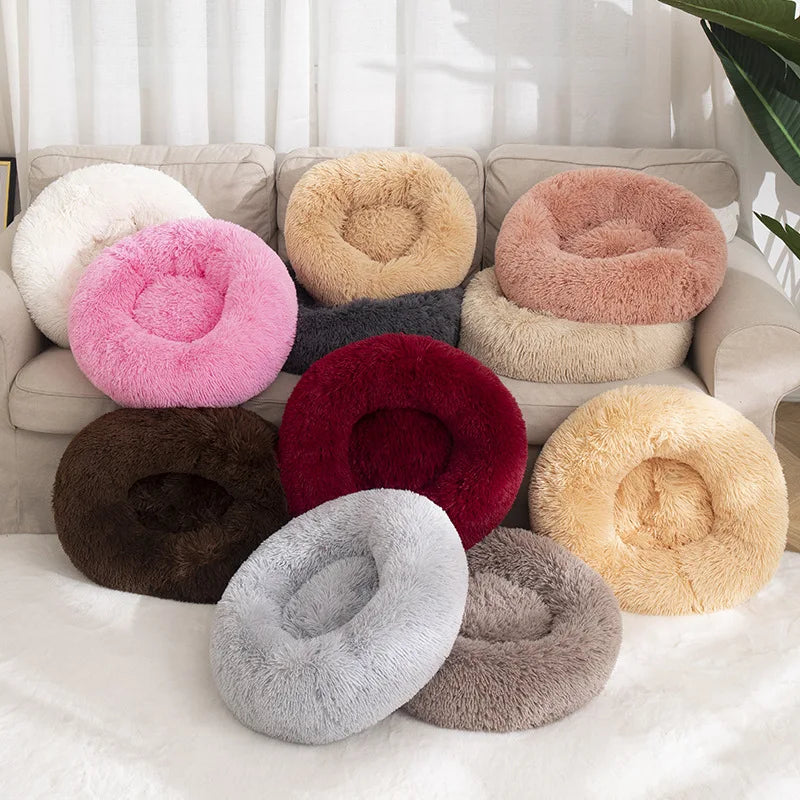 Pawinos™ Calming Donut Dog Bed – Plush Washable Bed for Small, Medium & Large Dogs