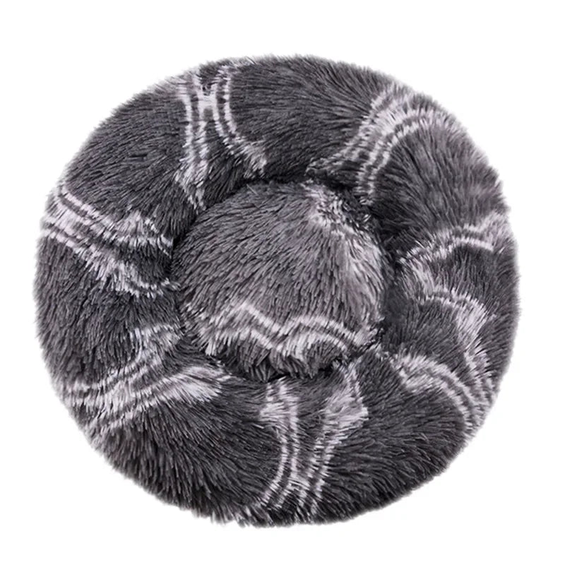 Pawinos™ Plush Round Dog Bed – Calming Washable Bed for Small, Medium & Large Dogs