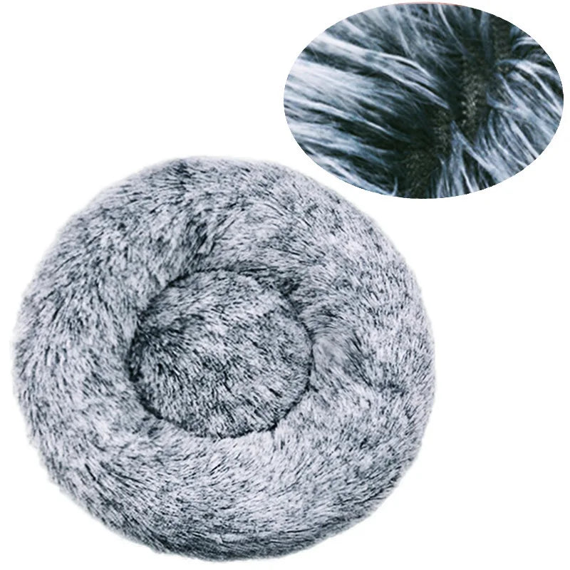 Pawinos™ Plush Round Dog Bed – Calming Washable Bed for Small, Medium & Large Dogs