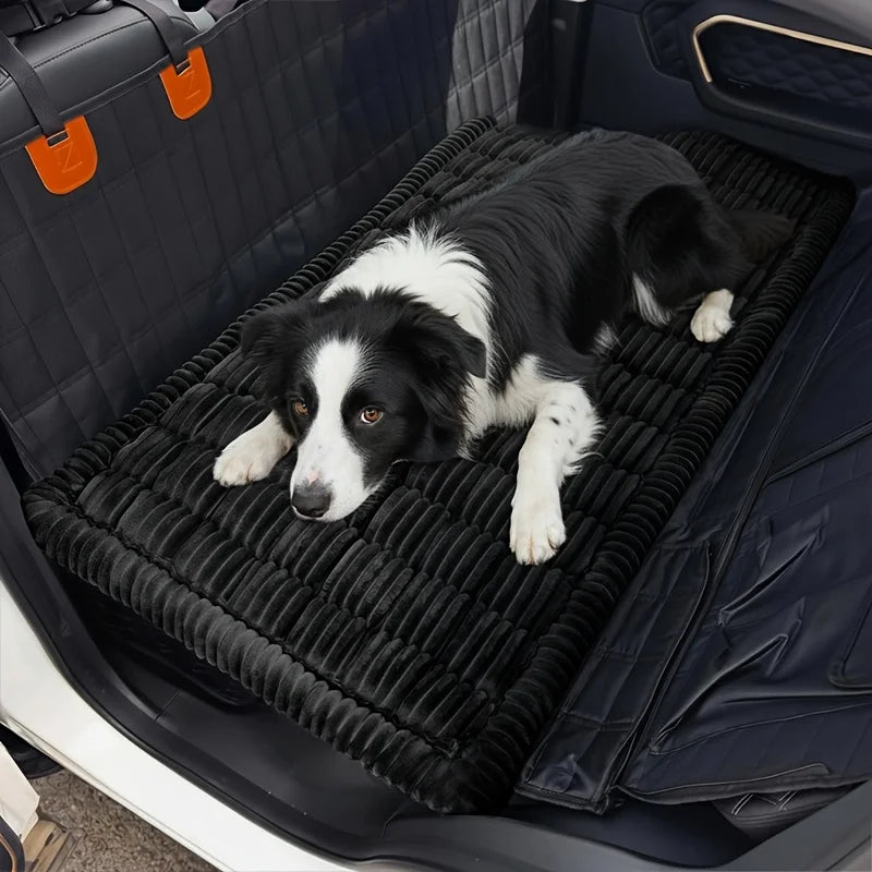 Pawinos™ Plush Dog Car Bed – Non-Slip Washable Travel Cushion for Dogs