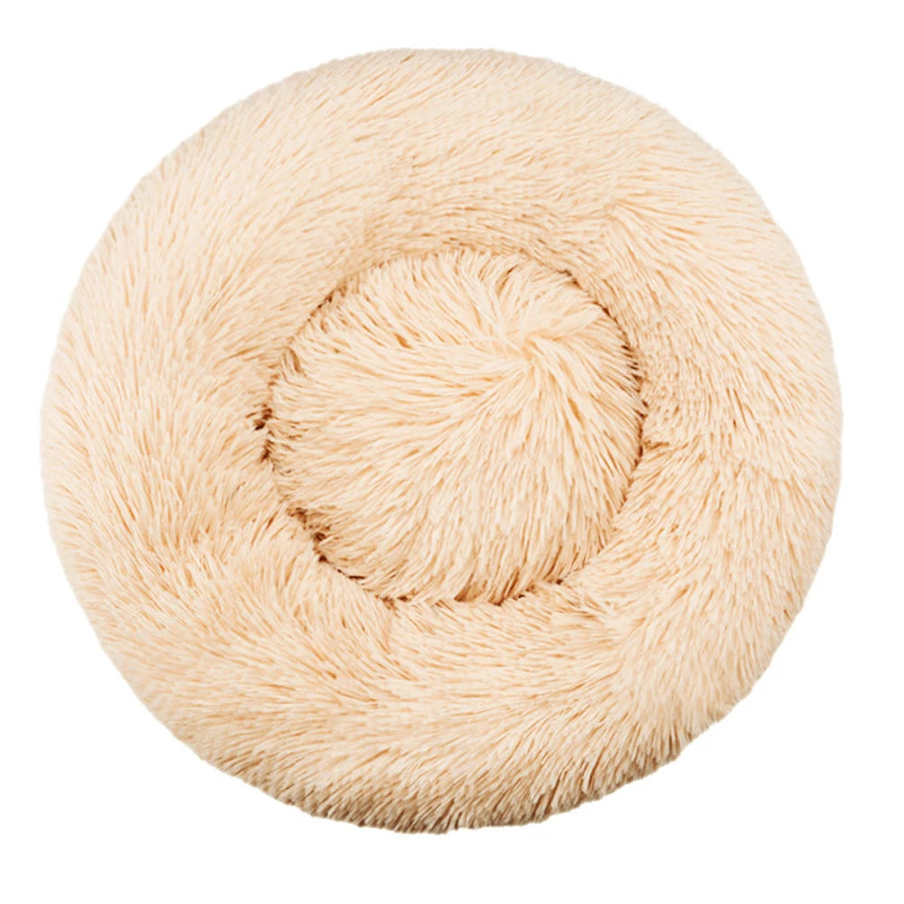 Pawinos™ Plush Round Dog Bed – Calming Washable Bed for Small, Medium & Large Dogs