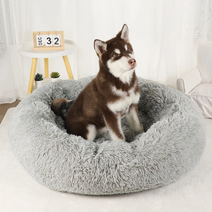 Pawinos™ Calming Donut Dog Bed – Plush Washable Bed for Small, Medium & Large Dogs