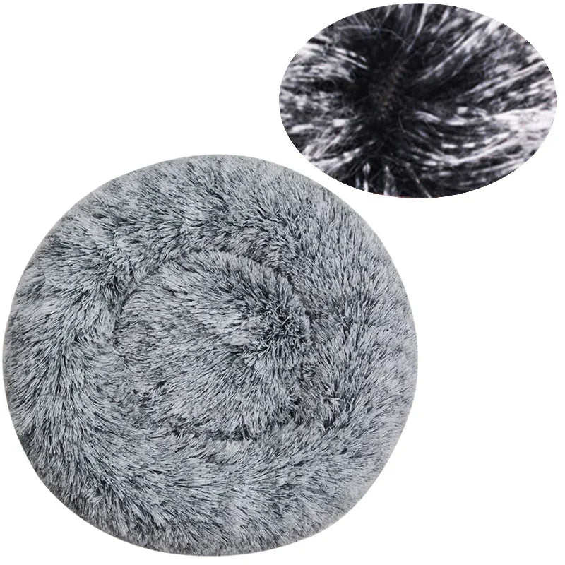 Pawinos™ Plush Round Dog Bed – Calming Washable Bed for Small, Medium & Large Dogs
