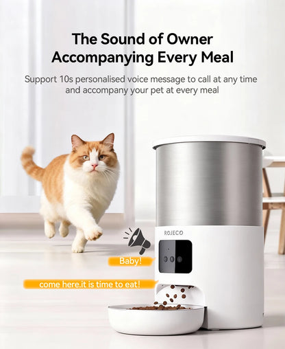 Pawinos™ Smart Automatic Pet Feeder – WiFi App-Controlled 4.5L Food Dispenser for Cats & Dogs