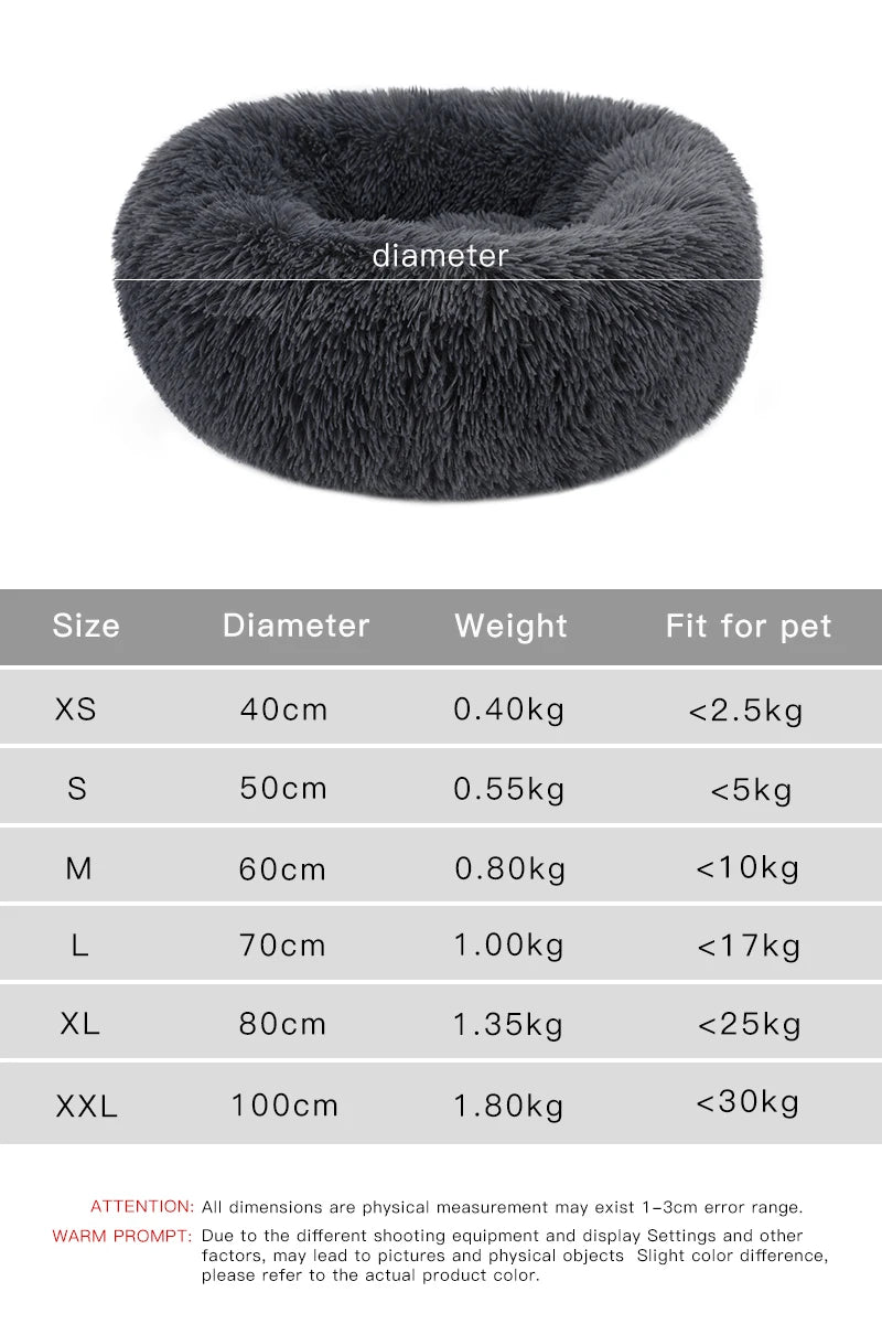 Pawinos™ Calming Donut Dog Bed – Plush Washable Bed for Small, Medium & Large Dogs