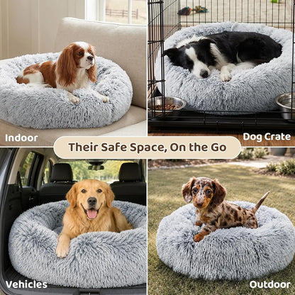 Pawinos™ Calming Donut Dog Bed – Washable Anti-Anxiety Bed for Small & Medium Dogs