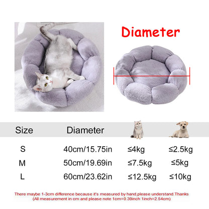 Pawinos™ Plush Round Dog Bed – Calming Washable Bed for Small, Medium & Large Dogs