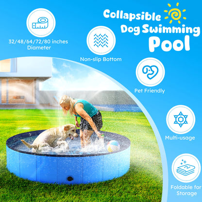 Pawinos™ Foldable Dog Pool – Portable Pet Swimming Pool & Bath Tub for Dogs & Cats