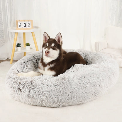 Pawinos™ Calming Donut Dog Bed – Plush Washable Bed for Small, Medium & Large Dogs