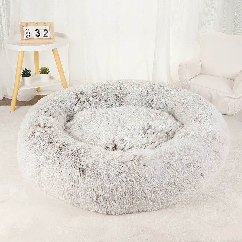 Pawinos™ Calming Donut Dog Bed – Plush Washable Bed for Small, Medium & Large Dogs