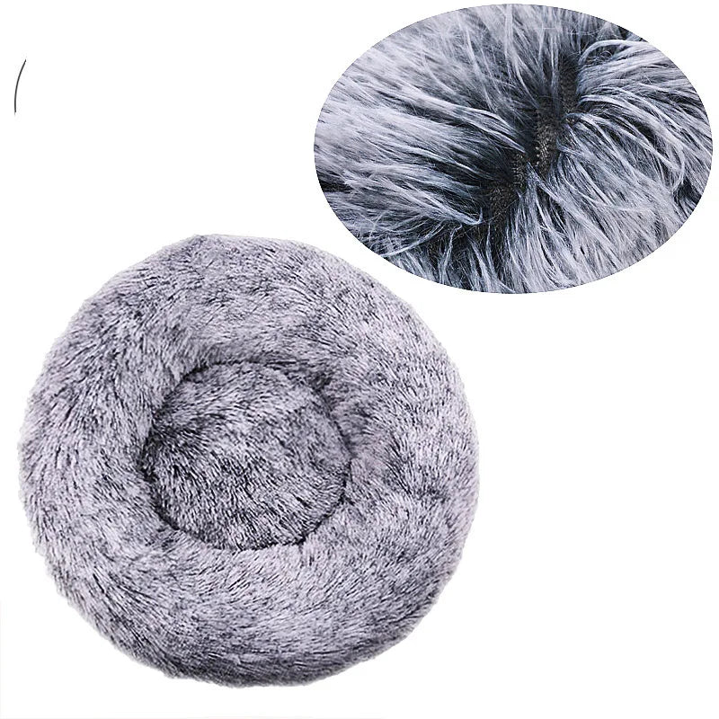 Pawinos™ Plush Round Dog Bed – Calming Washable Bed for Small, Medium & Large Dogs