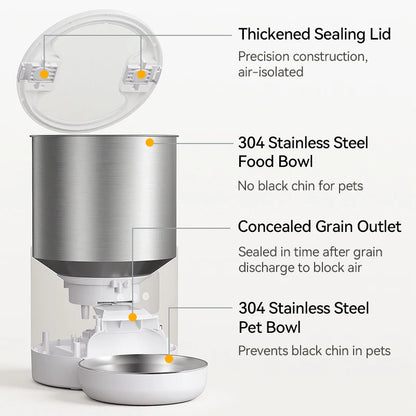Pawinos™ Smart Automatic Pet Feeder – WiFi App-Controlled 4.5L Food Dispenser for Cats & Dogs