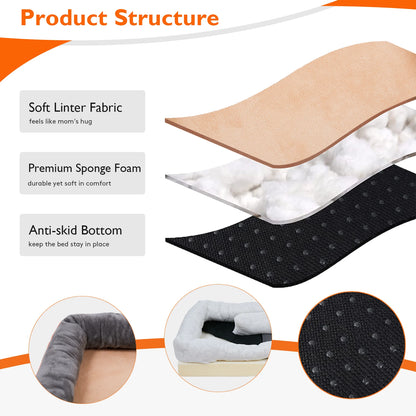 Pawinos™ Orthopedic Dog Bed – Memory Foam Pet Bed with Removable Washable Cover